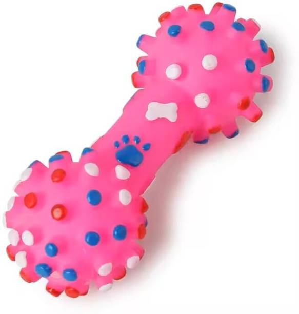PETZ R US Pet Squeaky Dumbbells Toy for Cats, Dogs & Pu...