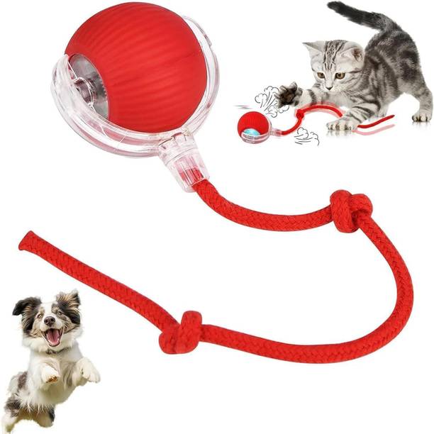 KESHAVAM Cat Toy – Smart Silicone Rolling Ball with Tail & Motion-Activated Sound Silicone Rubber Toy For Dog & Cat
