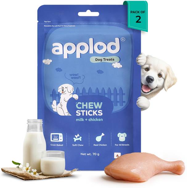 Applod Dog Treats Milk & Chicken Soft Chew Sticks Healthy Treat for Dog Pack of 