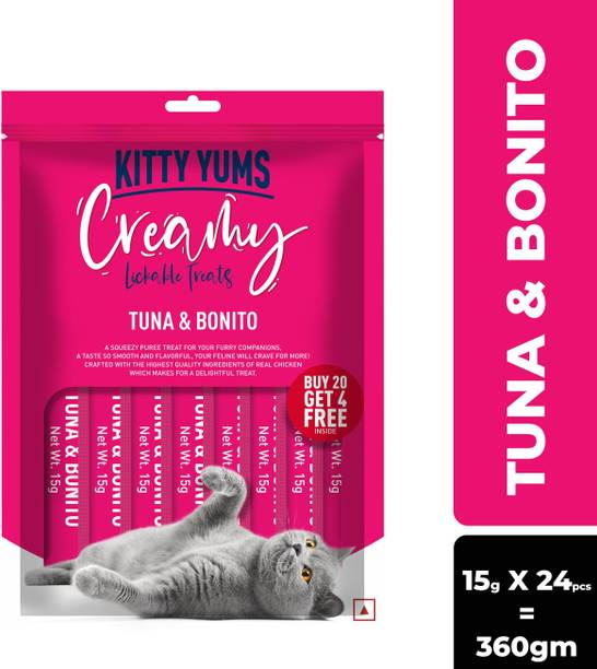 Kitty Yums Creamy Lickable (15g x24 Pieces) Bonito & Tuna Cat Treat