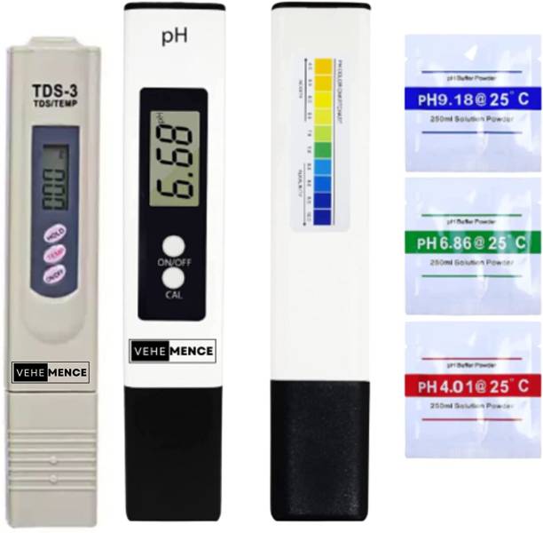 Vehemence TDS Meter and Digital pH Meter for Water Testing, for Multi-Purpose Usage Digital pH Meter