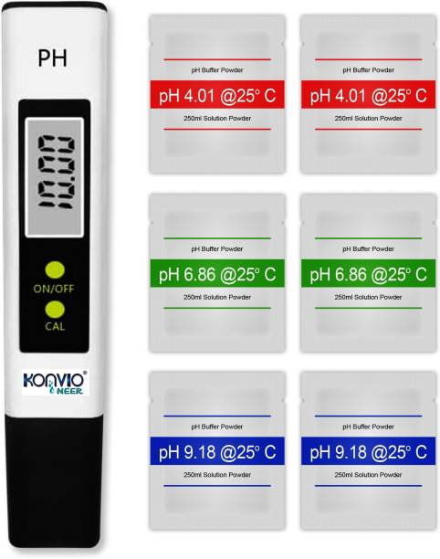 konvio neer Konvio Neer pH Test Meter with Extra Pack of 6 Buffer Solution pH Testers