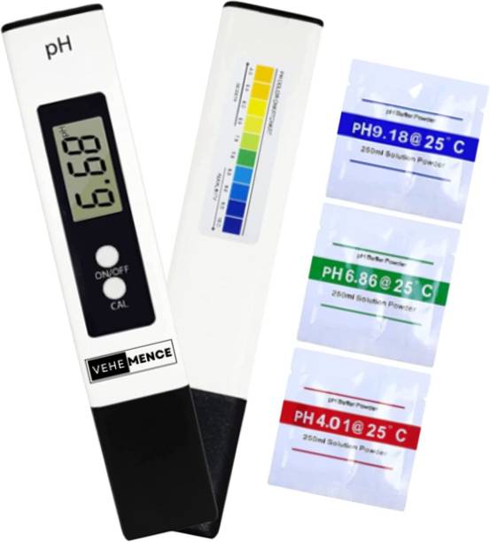 Vehemence Digital Ph Meter for water testing with 3 buffer powder, Automatic LCD Ph Tester Digital pH Meter