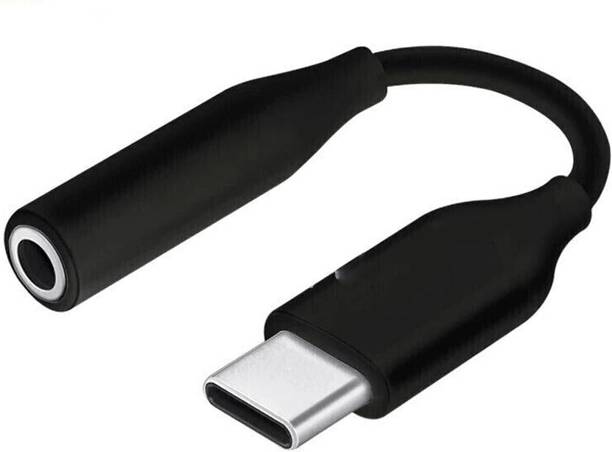 JAZX Black Type C to 3.5 mm Audio Jack Connector , Headphones Jack Adapter Phone Converter