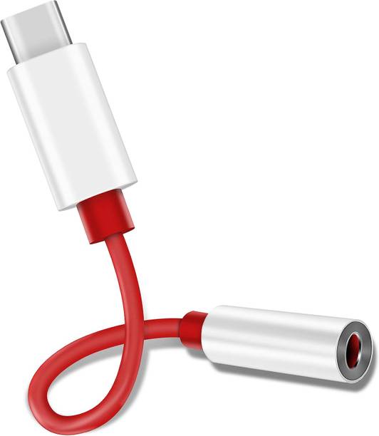 RECTITUDE Red Type-C to 3.5mm Jack Headphone Audio Connector, Compatible with Type C Smart Phone Converter