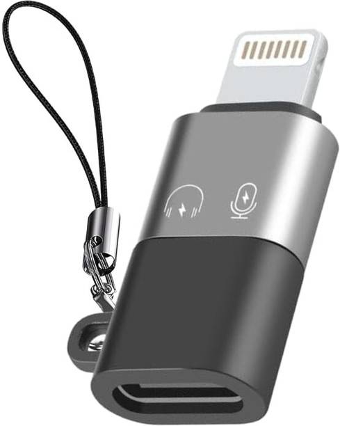 UBRONIK Grey Type C Female to Lightning Male Adapter with Thread Iphone Connector Phone Converter