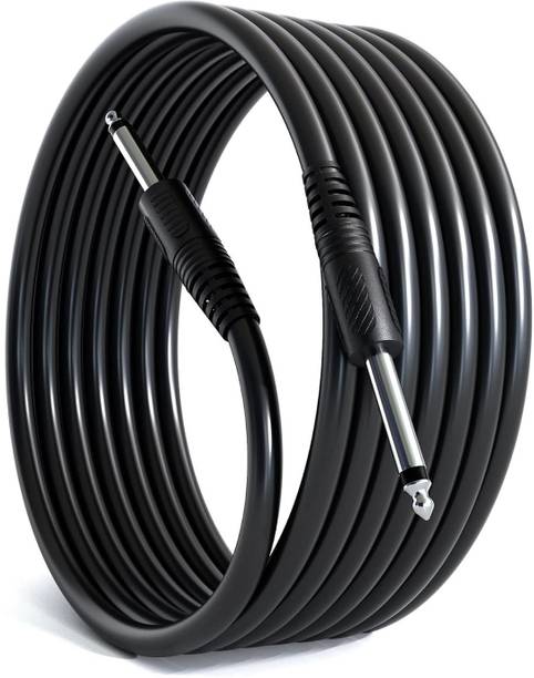 Adhvik Black 3 Meter 6.35mm Cable,jack Mono to Mono Audio Cable for Mixer,Microphone Phone Converter