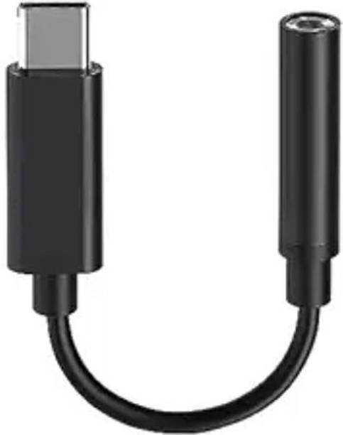 XVYNM Black Type-C to 3.5mm Audio Jack Adapter Cable | 0.12m Length| Black Phone Converter