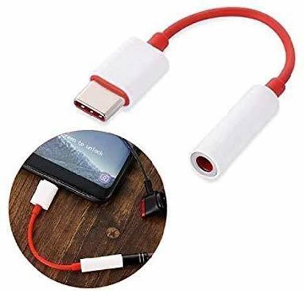 AUDAZZ Red Type-C to 3.5mm Jack Headphone Noise Cancelling Headphones Jack Phone Converter