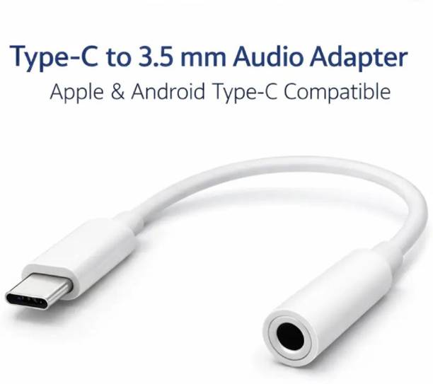 PROWARP White, White USB Type C to 3.5mm Jack Audio Connector| For Android & iPhone Type-C Phones Phone Converter