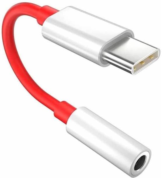 ankSONline Red Type C to 3.5mm Headphone Adapter for OnePlus 12, OnePlus 11, 11R Phone Converter