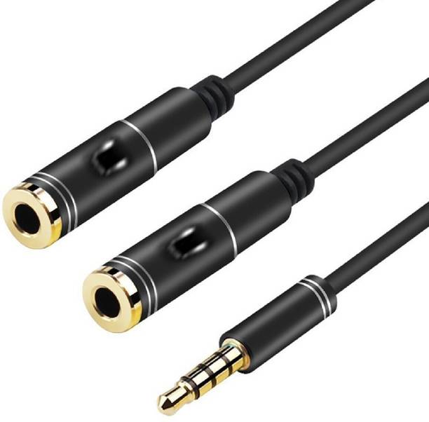 SANNO WORLD Black 3.5mm Headphone Jack Splitter, Auxiliary Audio Splitter 1 Male to 2 Female Jacks Phone Converter
