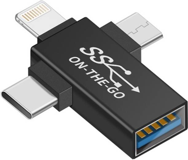TECHGEAR Black 3 in 1 OTG Adapter,USB c to USB Adapter, Phone Converter