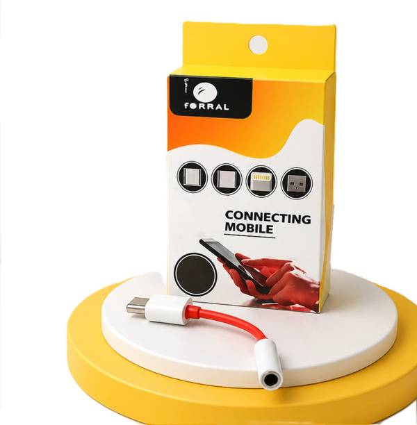 forral Red Type C to 3.5 mm Jack Audio Connector Converter Jack Phone Converter