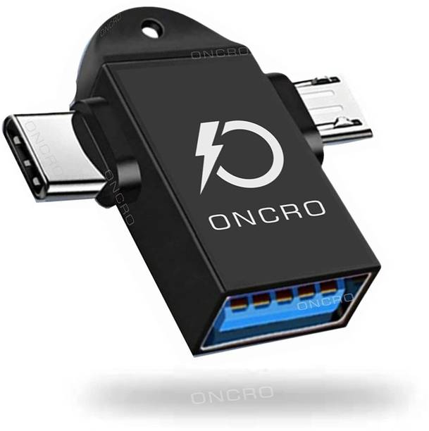 ONCRO Black 2in1 otg connector for mobile type c micro usb otg hub for oneplus 2 in 1 otg Phone Converter