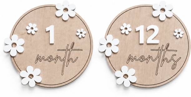 KrishaDolly Wooden Baby Milestone Cards for Newborn Photography Photo Booth Board