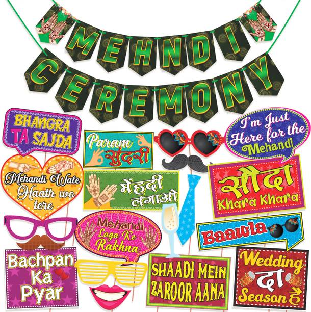 Wobbox High-Quality Mehandi Props &Banner: Perfect for and Mehendi Ceremonies (FP4644) Photo Booth Board