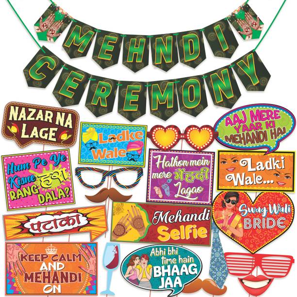 Wobbox High-Quality Mehandi Props &Banner: Perfect for and Mehendi Ceremonies (FP4632) Photo Booth Board