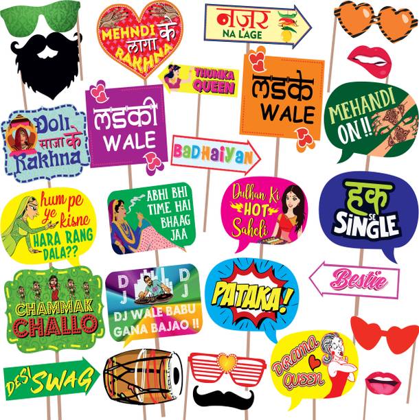 Xzotic MEHENDI DECORETION SET MEHENDI PROPS FOR WEDDING Photo Booth Board