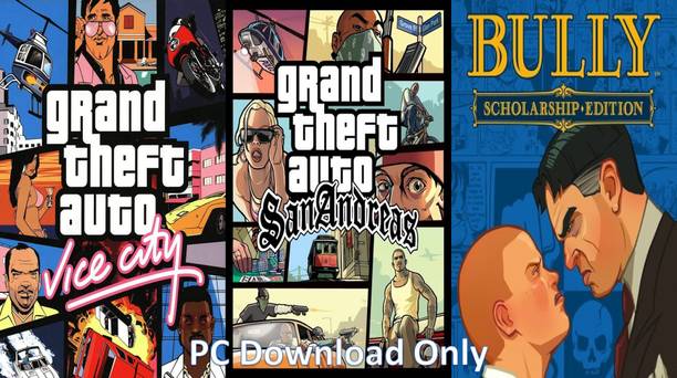 Vice City, Sanandreas, Bully Top Three Game Combo (Offline Only) (No DVD) (Regular)
