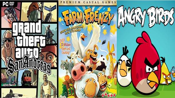 SanAndreas, Farm Frenzy Total 6 Game Collection, Angry Birds Total 7 Game Collection (Offline Only) (Regular)