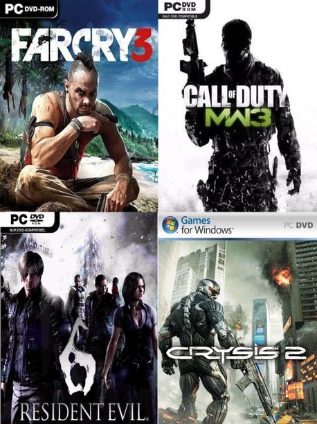 Farcry 3, Call of Duty MW 3, Resident Evil 6, Crysis 2 Top Four Game Combo (Offline Only) (Regular)