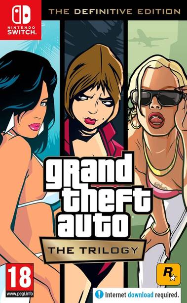 Grand Theft Auto: The Trilogy Nintendo Switch Games Cd (The Definitive Edition) | Includes GTA III, Vice City, & San Andreas | Remastered Classics with Upgraded Visuals & Controls | PEGI 18+ Physical Nintendo Games Collection (The Definitive Edition)