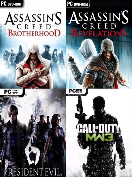 Assassins Creed Brotherhood, Revelations, Resident Evil 6, Call of Duty MW 3 Top Four Game Combo (Offline Only) (Regular)