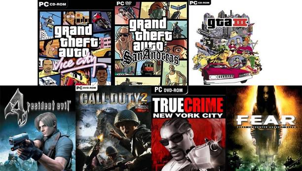 Vice City, SanAndreas, Gta 3, Resident Evil 4, Call of Duty 2, True Crime, Fear Total 7 Game Combo (Offline Only) (Regular)