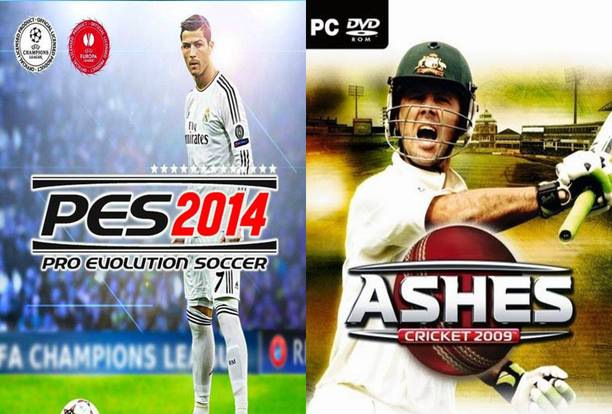 PES 2014 and Ashes Cricket 09 Top Two Action Game (Offline Only) (Regular)