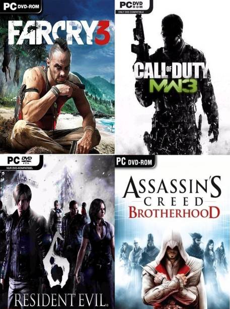 Farcry 3, Call of Duty MW 3, Resident Evil 6, Assassins Creed Brotherhood Top Four Game Combo (Offline Only) (Regular)