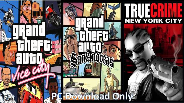 Vice City, Sanandreas, True Crime Top Three Game Combo (Offline Only) (No DVD) (Regular)