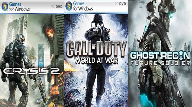 Crysis 2, Call of Duty World At War, Ghost Recon: Future Soldier Top Three Game Combo (Offline Only) (Regular)