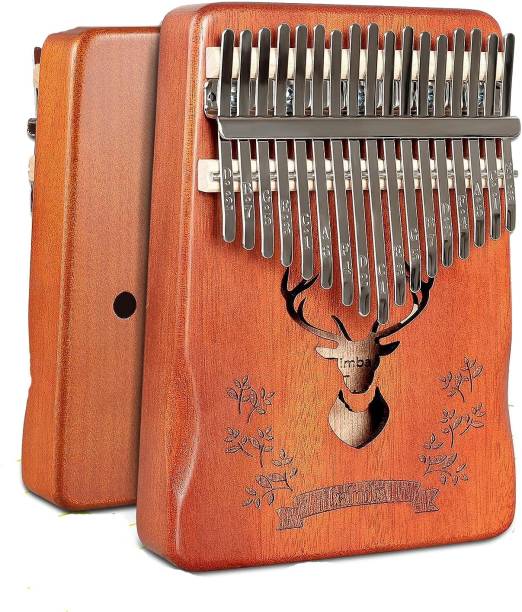 Rudrav Kalimba Thumb 17 Keys Piano Musical Instrument with Engraved Notes Deer shape Piano Lid