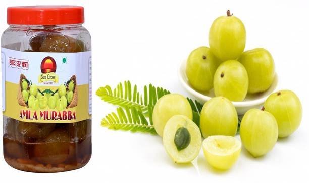 Sun Grow Amla Murabba with Jaggery (Gudd) Homemade Fresh Natural Gudd Amla Murabba- 900g Amla Murabba