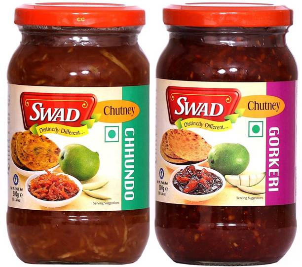 SWAD Combo Pack of Chhundo and Gorkeri Pickle | 500g Each Mango, Raw Mango(Kairi) Pickle