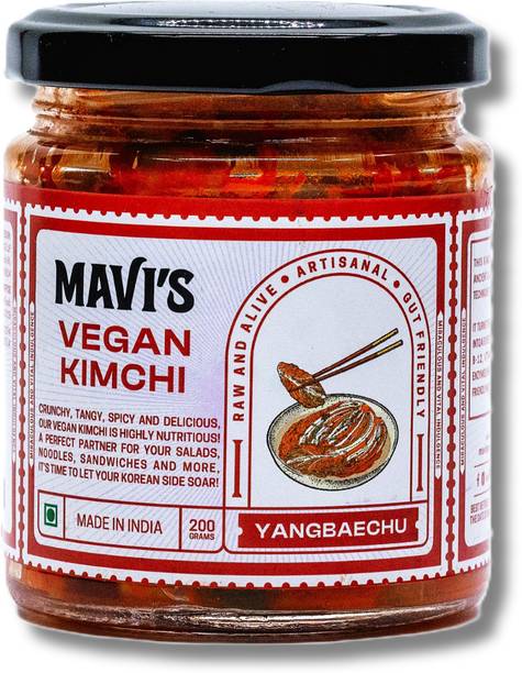 Mavi's Vegan Kimchi- Cabbage|Korean Kimchi|Organic Cabbage & Ingredients|Spicy & Tangy| Cabbage Pickle