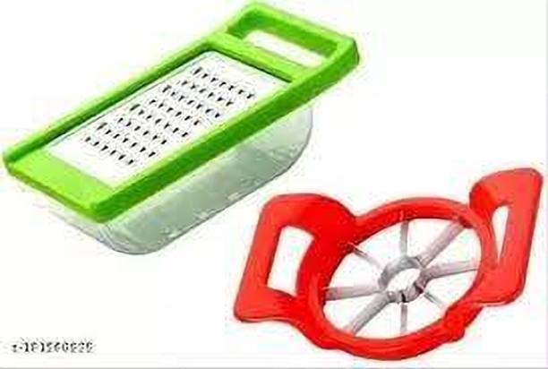 MPH Apple Cutter And Cheese Grater Combo Set For Kitchen Single Mould Pie Crust Cutter Stripes