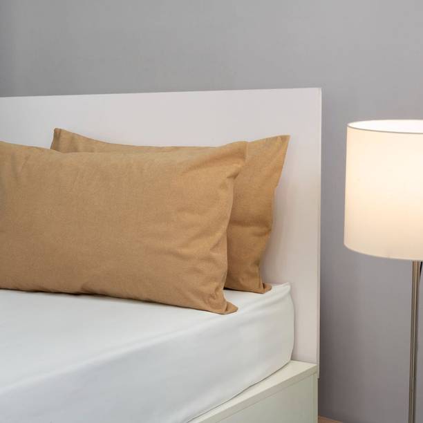 Wakefit Plain Cotton Filled Zipper Standard Size Pillow Protector