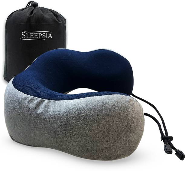 Sleepsia Travel Neck Pillow - Travel Neck Support For Airplane Memory Foam Solid Travel Pillow Pack of 1
