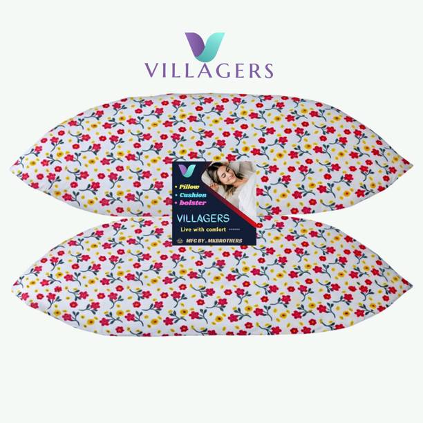 VILLAGERS LUXURY Polyester Fibre Abstract Sleeping Pillow Pack of 2