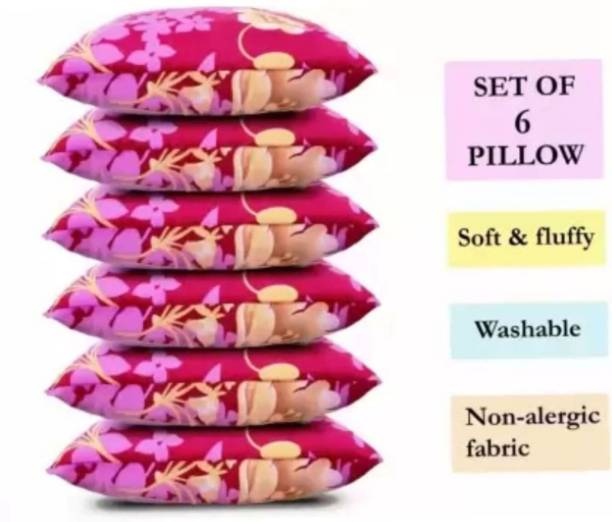 STOMIA Polyester Fibre Floral Sleeping Pillow Pack of 6