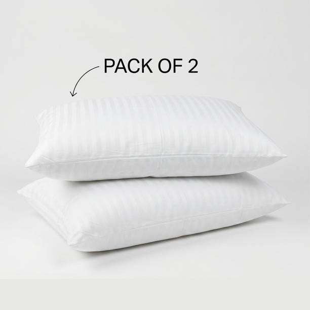 cubenexis Microfibre Sleeping Pillow Pack of 2 Stripes | Soft & Comfortable Pillow for Neck & Back Support | Bedroom Pillow
