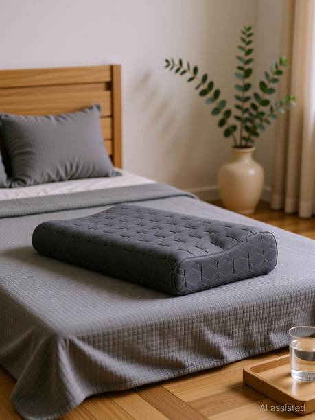 LA VERNE Memory Foam Sleeping Pillow Pack of 1 Geometric Cervical Contour Memory Stomache / Side Sleepers / Anti-Snoring