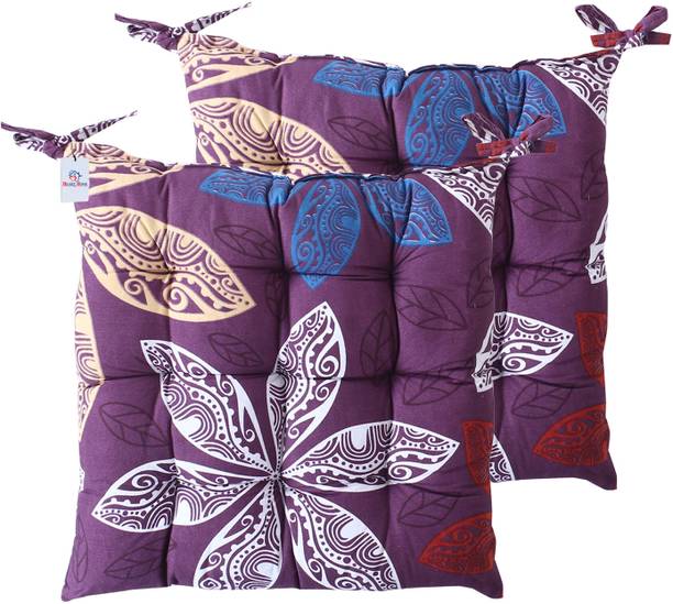 Heart Home Microfibre Floral Chair Pad Pack of 2