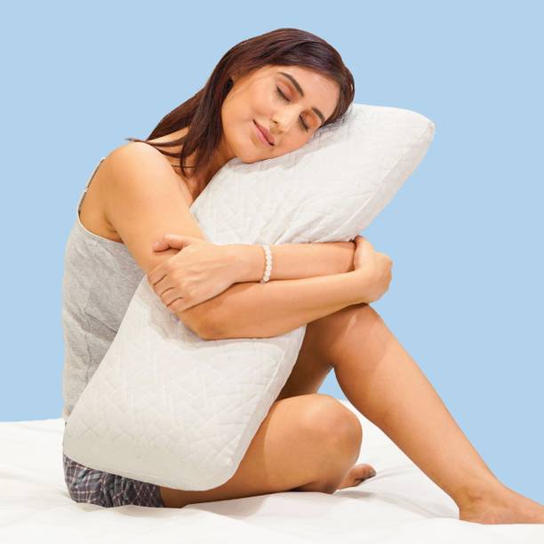 RINIPO Cotton Orthopaedic Pillow Pack of 1 Solid Half Body Pillow for Side Sleepers, Pregnancy & Pain Relief