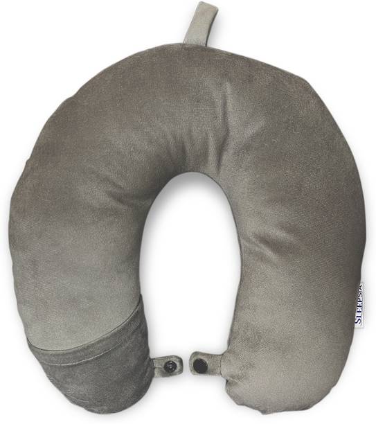 Sleepsia U-Shape Velvet Travel Neck Support Pillow for Men/Women/Kids - Microfibre Solid Travel Pillow Pack of 1