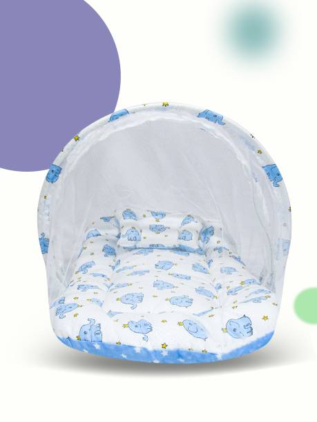 FENZI KIDS Nylon Infants Washable New born Baby bedding set With Pillow Mosquito Net