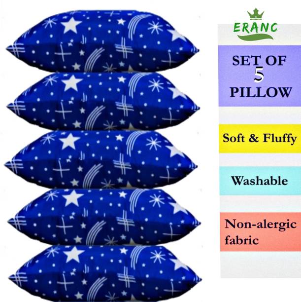 VILLAGERS Polyester Fibre Abstract Sleeping Pillow Pack of 5