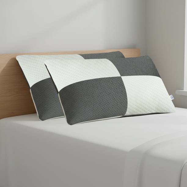 GADDA CO Polyester Fibre Sleeping Pillow Pack of 2 Solid Microfiber Pillow with Zip, Height Adjustable Sleeping Pillow,